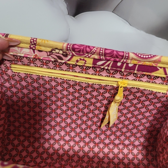 Vera Bradley Women’s Tiki Clutch Bali Gold Sz M Floral Chunky Coco Shell Button - Picture 6 of 8